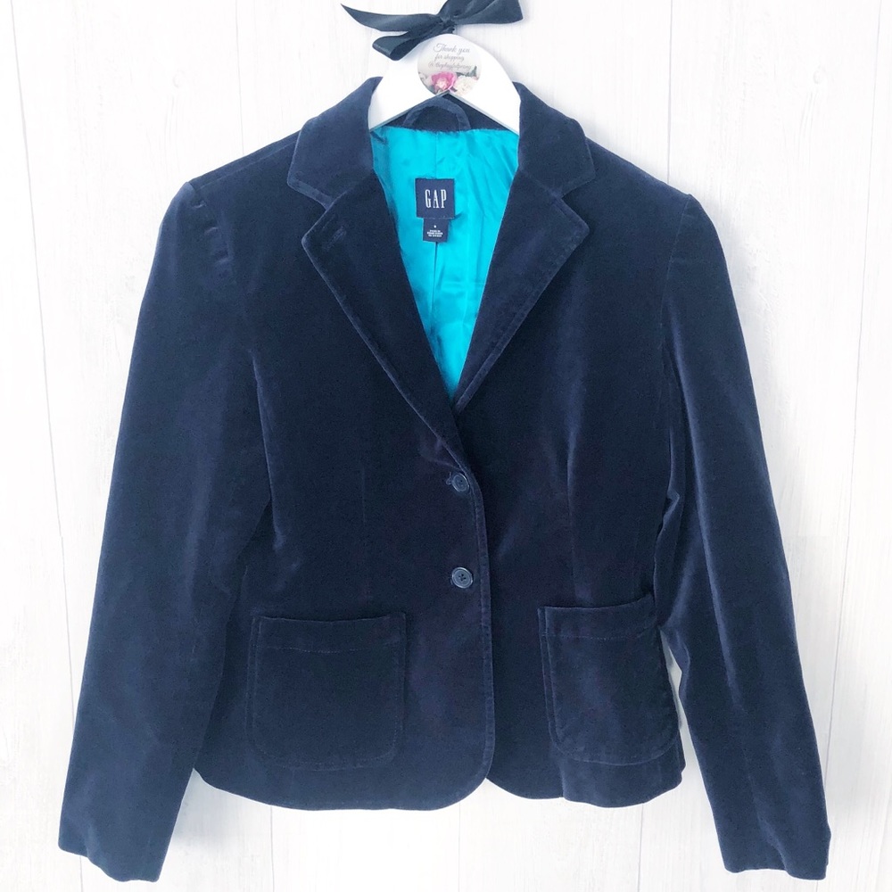 GAP Navy Blue Velvet Blazer SZ 6